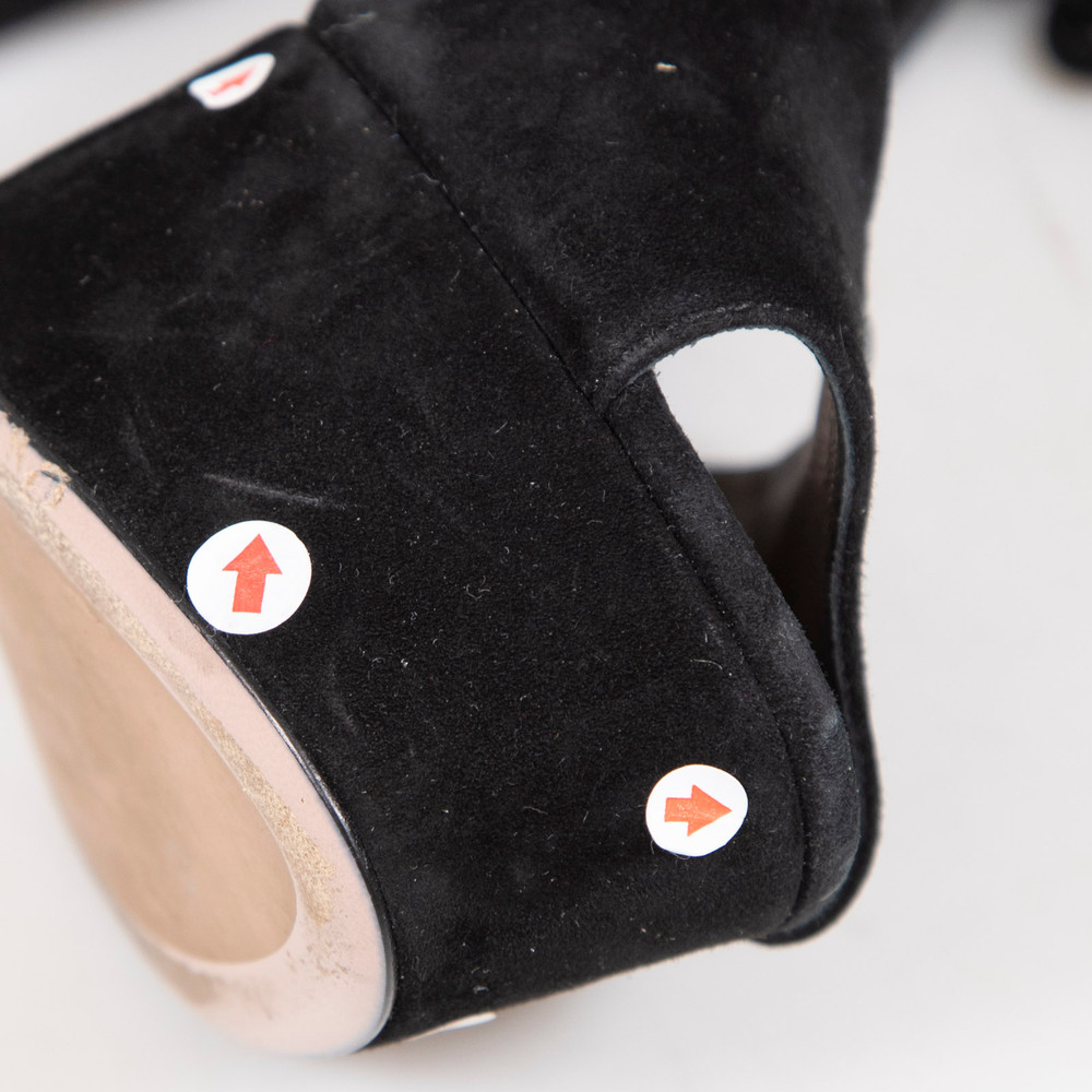 Prada Black Suede Platform Heels
