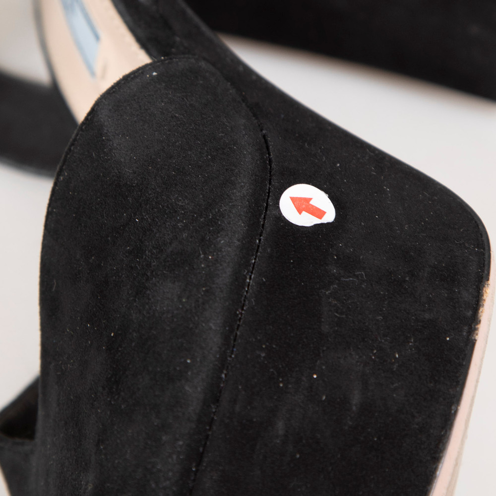 Prada Black Suede Platform Heels
