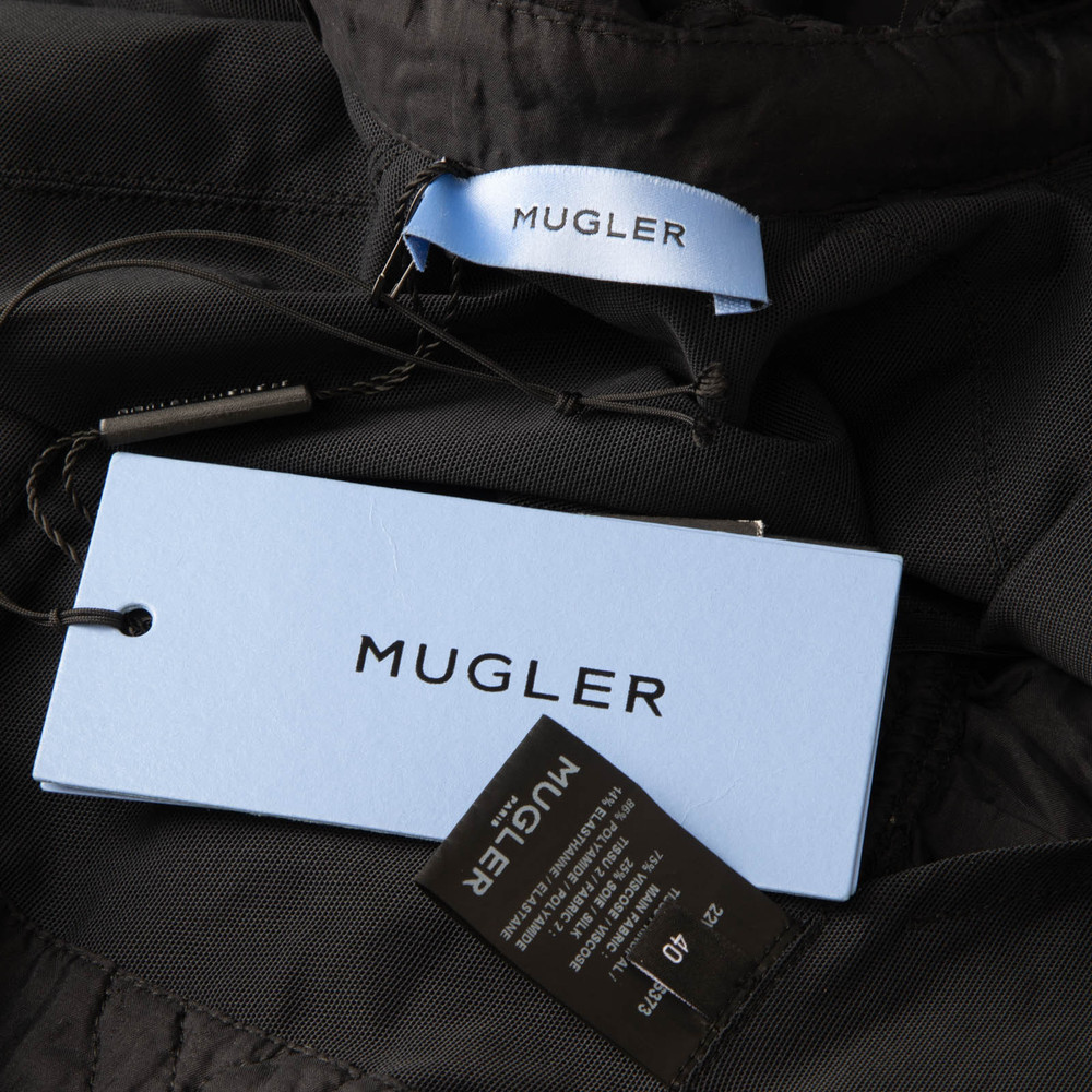 Mugler Black Gathered Corset Blouse