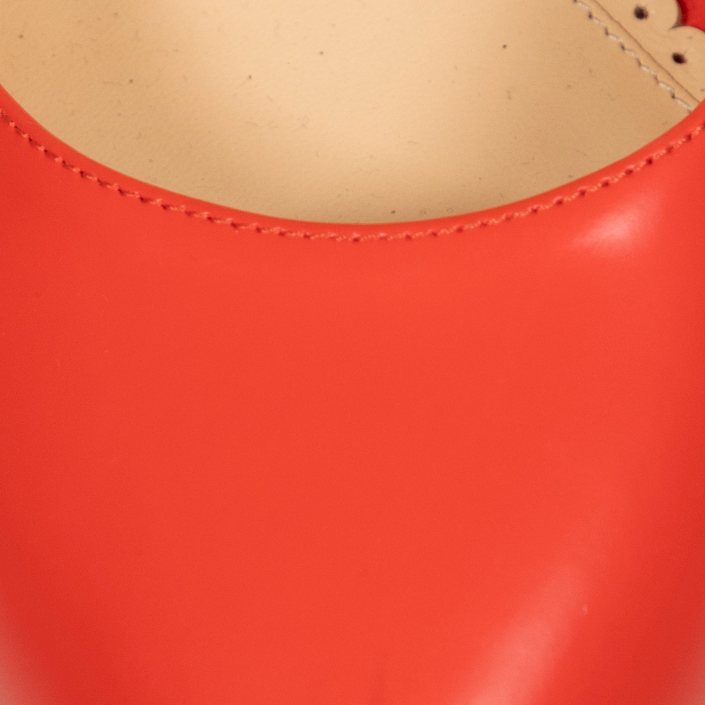 Charlotte Olympia Orange Leather Gold Heel Pumps