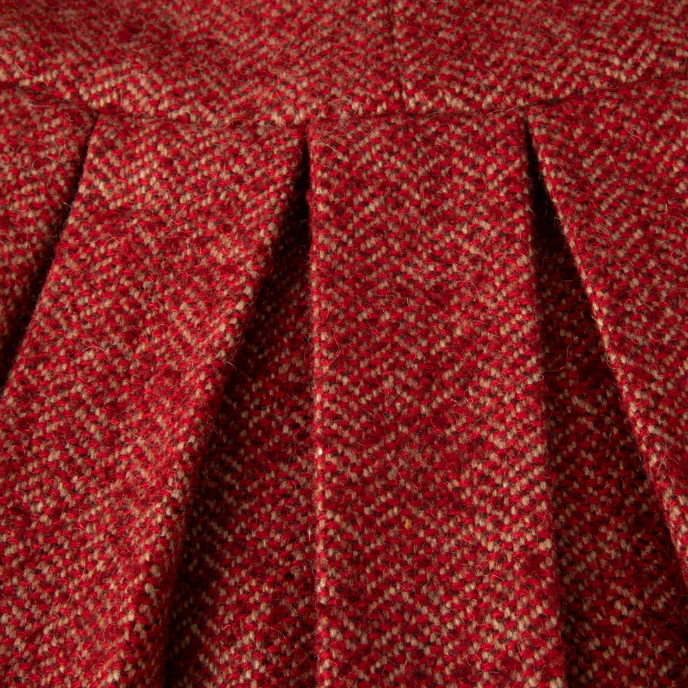 Dolce & Gabbana Red Wool Mini Pleated Skirt