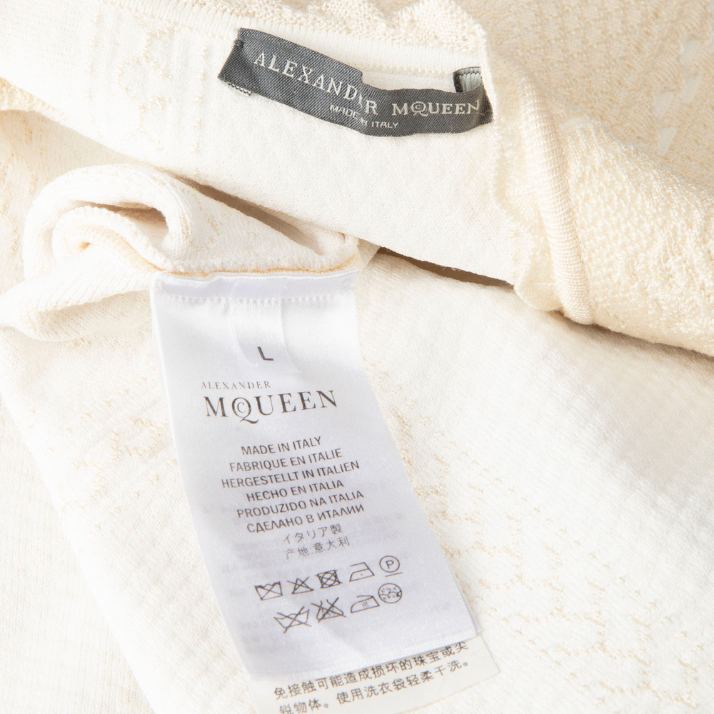 Alexander McQueen Ecru Lace Pattern Knit Dress