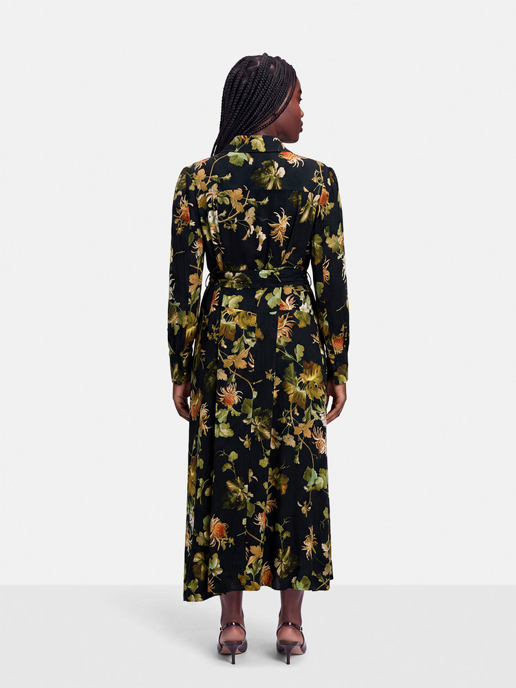 Erdem Floral Maxi Uriel Shirt Dress