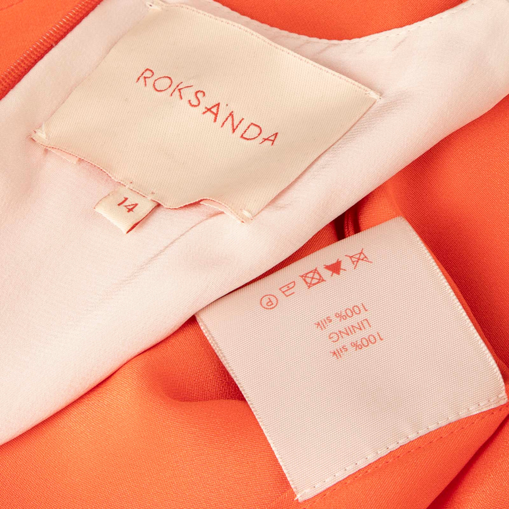 Roksanda Orange Silk Long Sleeve Midi Dress