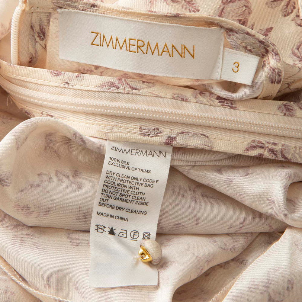 Zimmermann Ecru Silk Floral Blouse