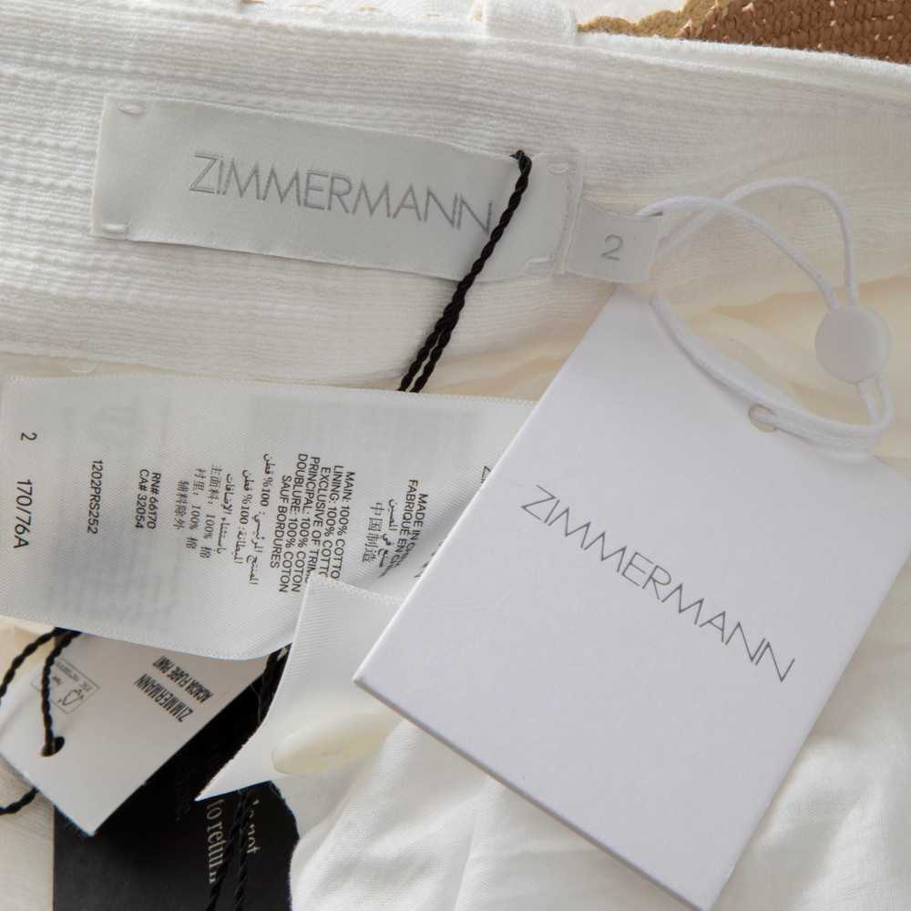 Zimmermann White Acacia Belted Flare Trousers