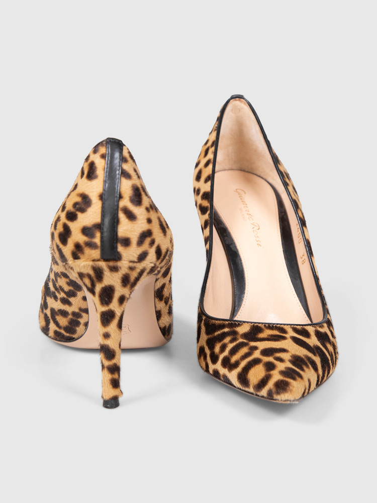Gianvito Rossi Brown Leopard Ponyhair Pumps