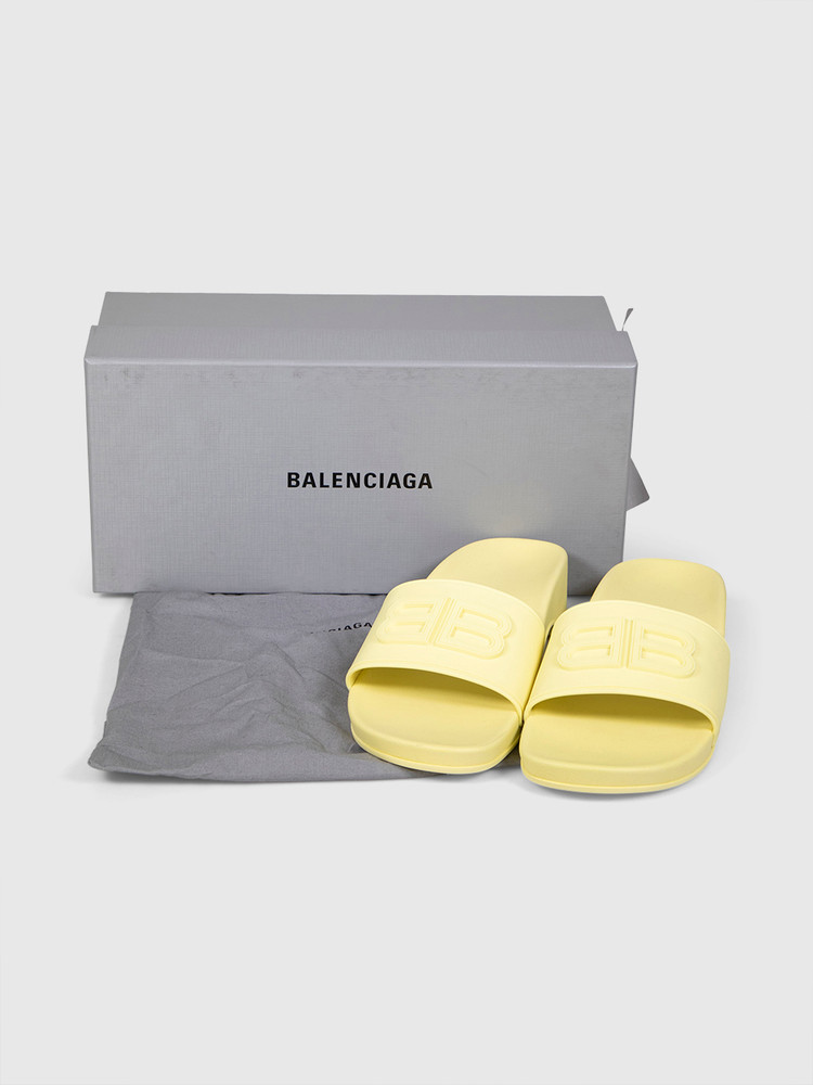 Balenciaga Yellow Pool BB Wedge Slide