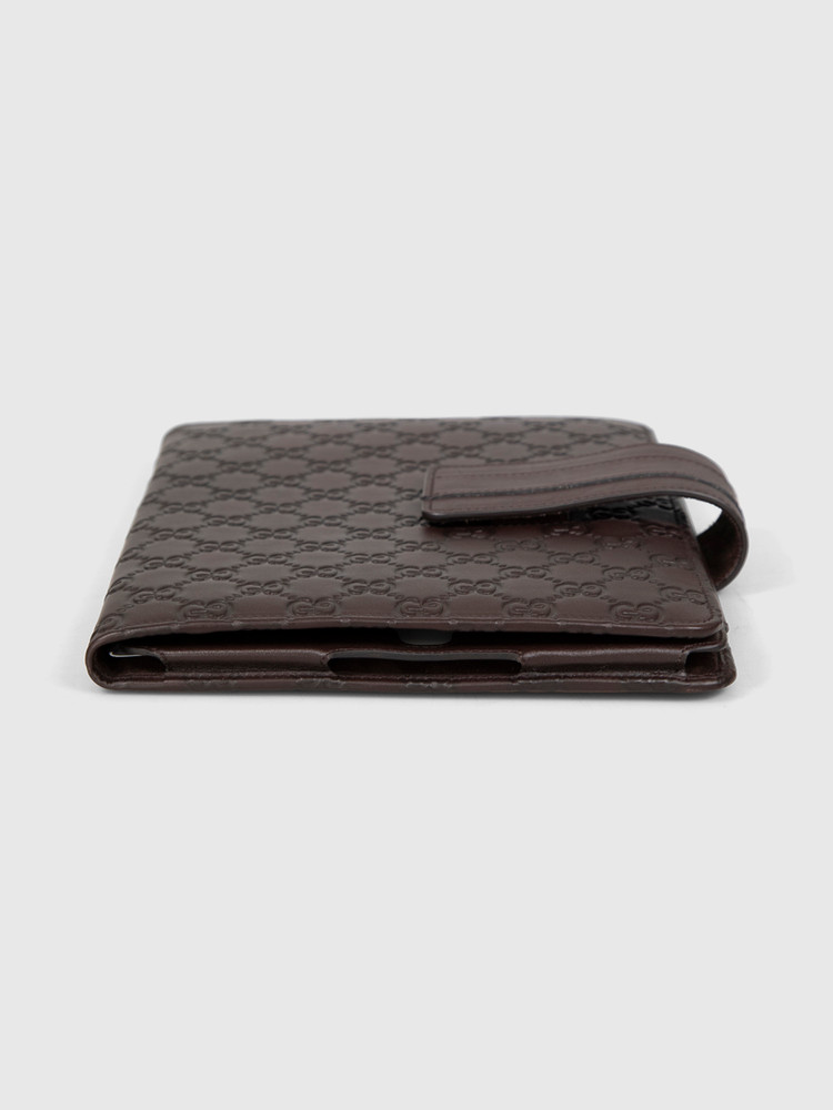 Gucci Brown Leather Guccissima Tablet Case