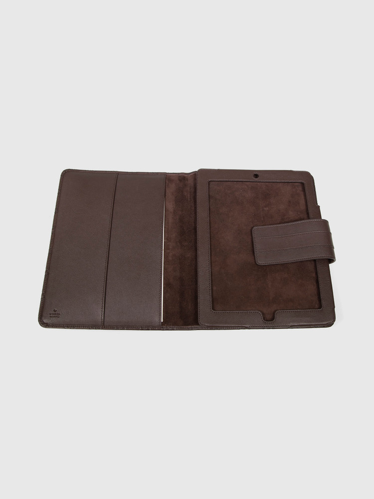 Gucci Brown Leather Guccissima Tablet Case