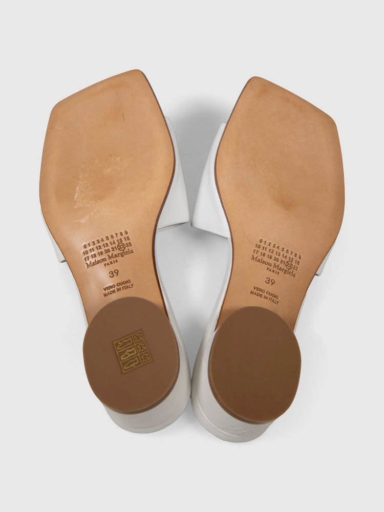 Maison Margiela White Leather 4-Stitching Sandals
