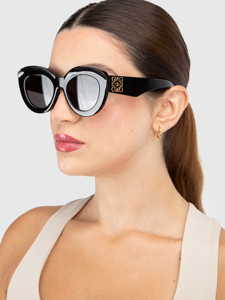 Loewe Black Chunky Anagram Detail Sunglasses