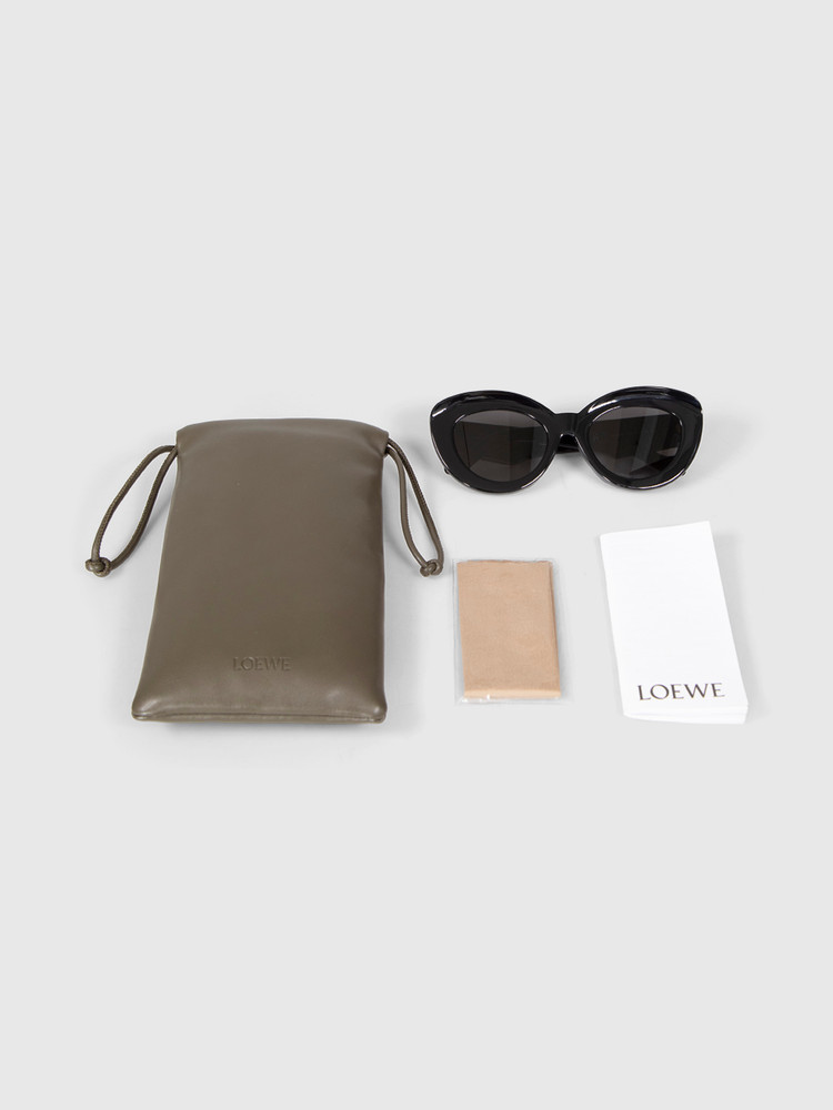 Loewe Black Chunky Anagram Detail Sunglasses