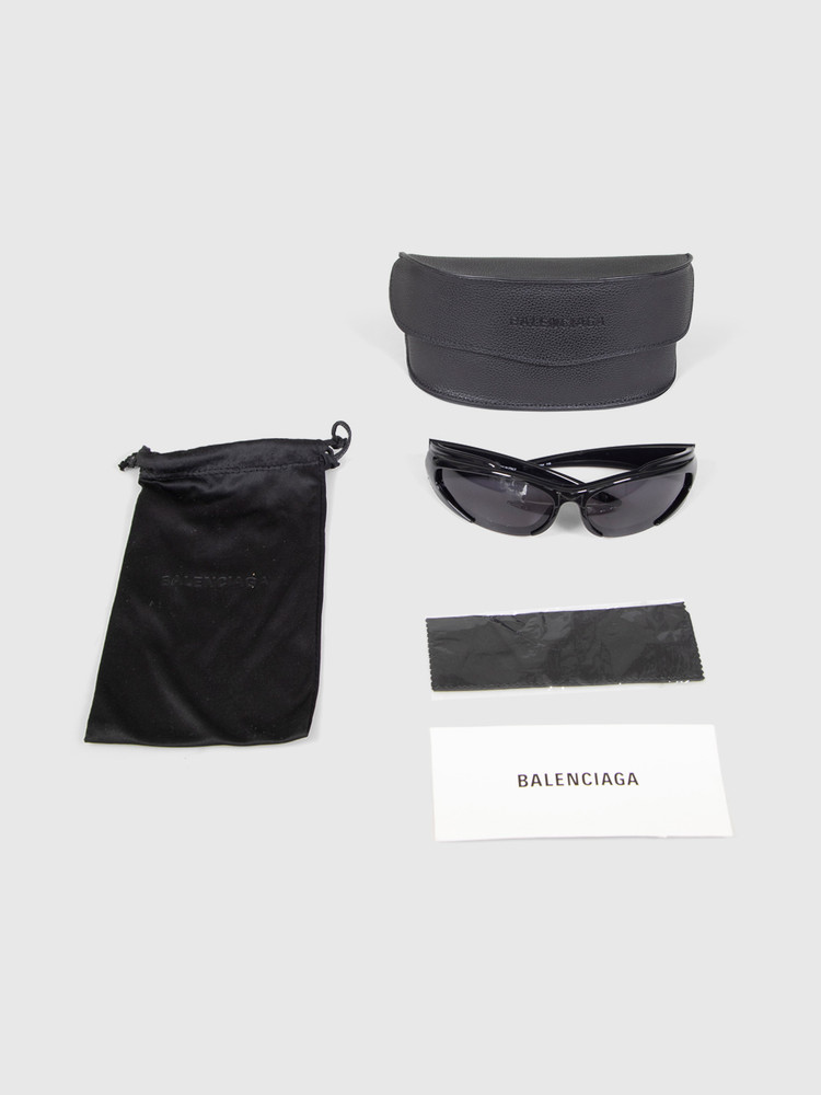 Balenciaga Black Wrap Around Sunglasses