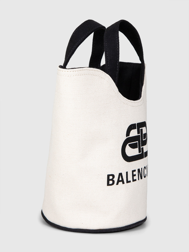 Balenciaga White Laundry Cabas Bucket Bag