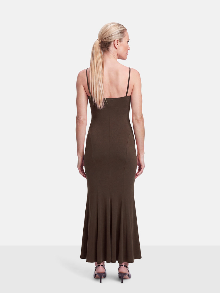 Norma Kamali Chocolate Brown Underwire Fishtail Gown