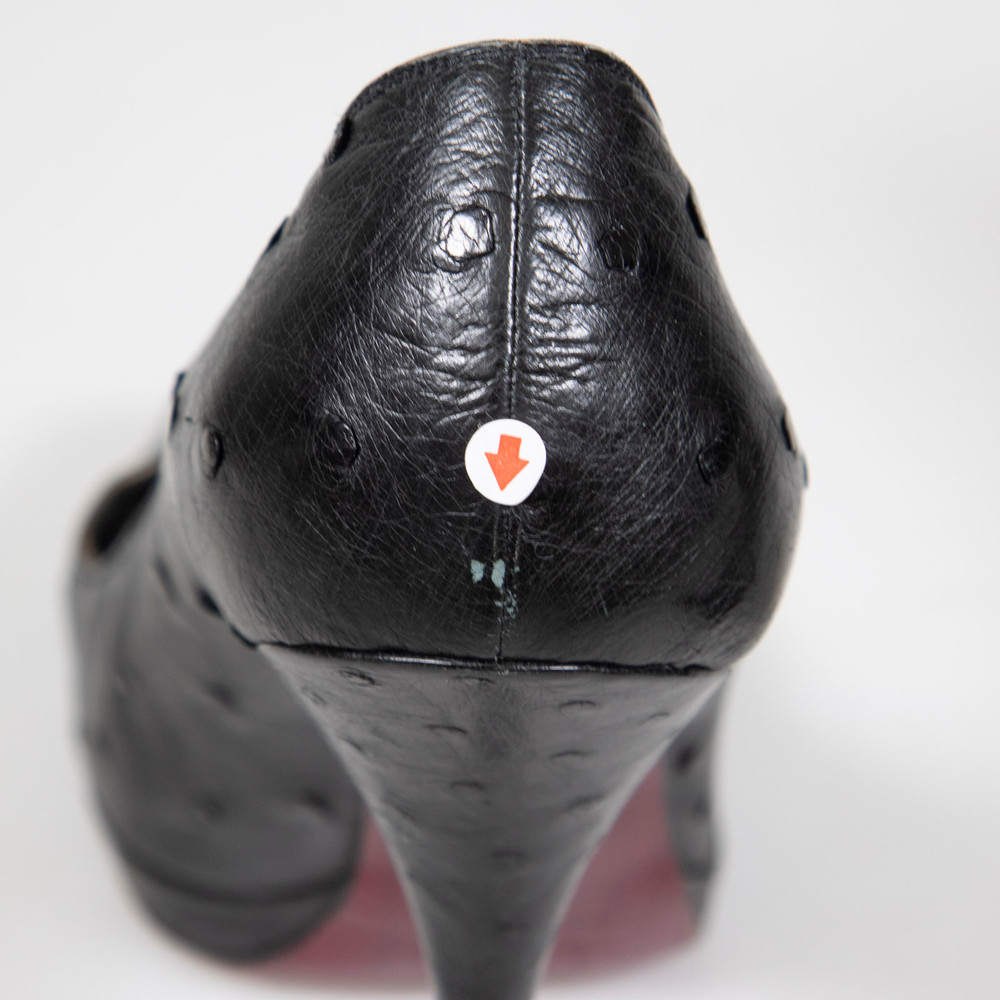 Louis Vuitton Black Ostrich Leather Pumps