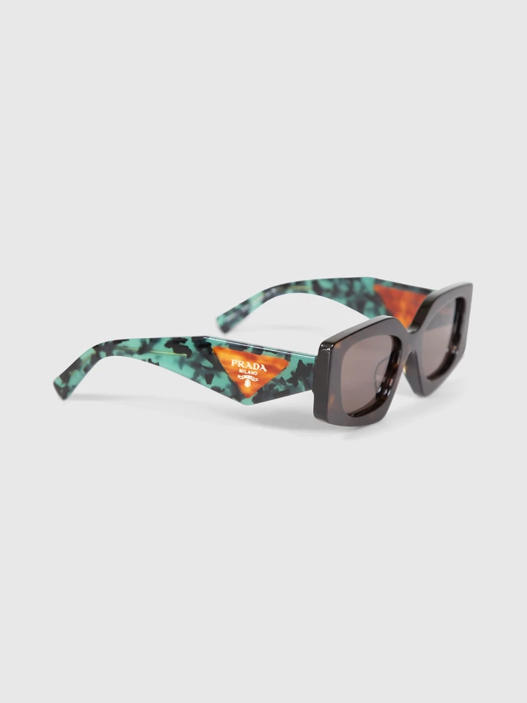 Prada Tortoiseshell Irregular Sunglasses
