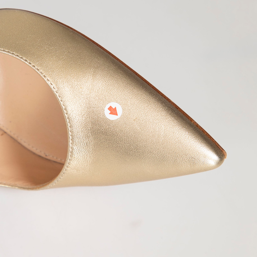 Gianvito Rossi Gold Leather Point Toe Pumps