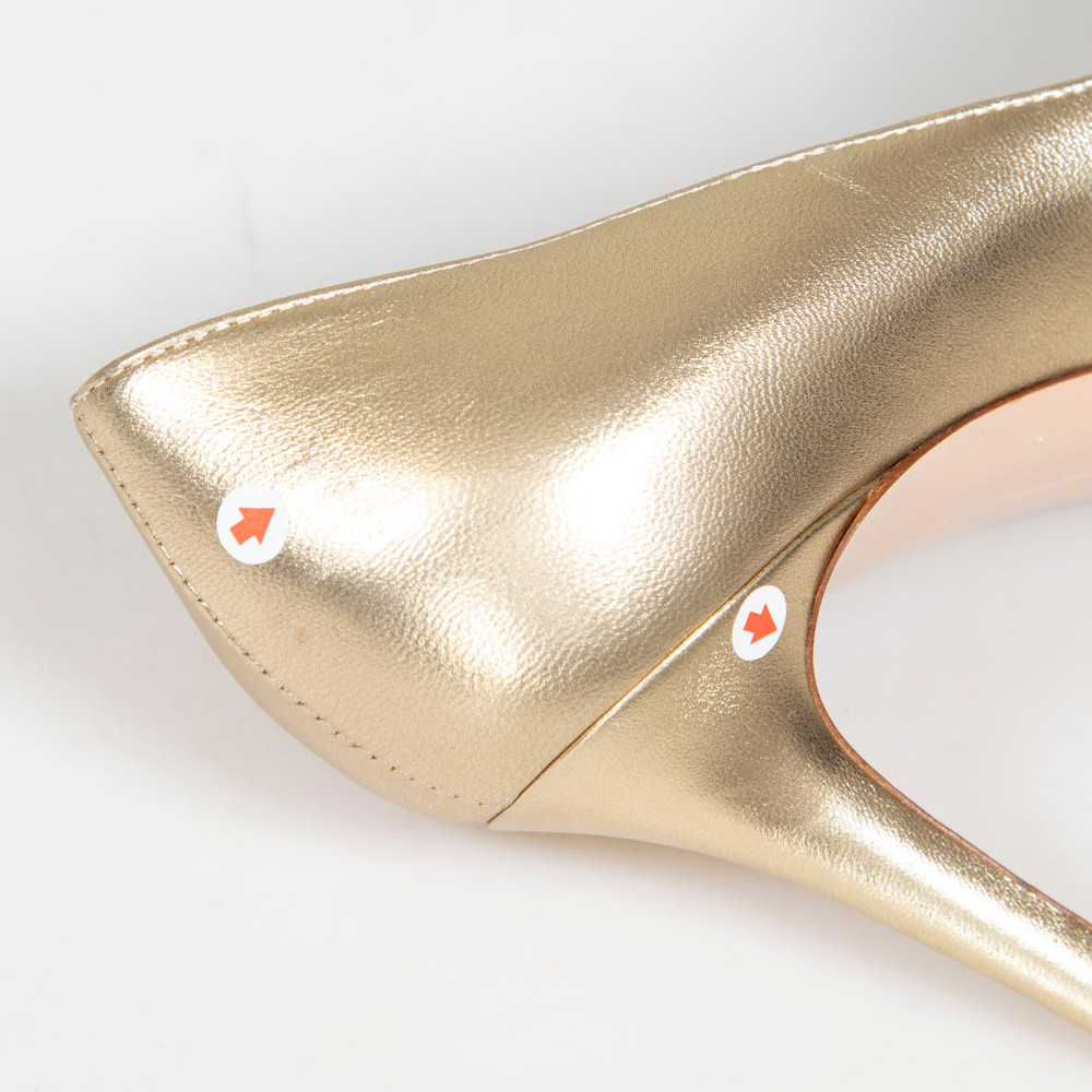 Gianvito Rossi Gold Leather Point Toe Pumps