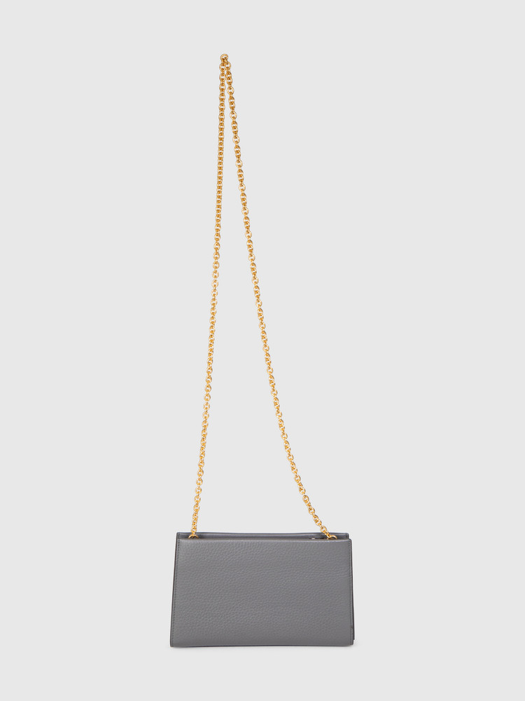 Mulberry Grey Leather Iris Wallet on Chain