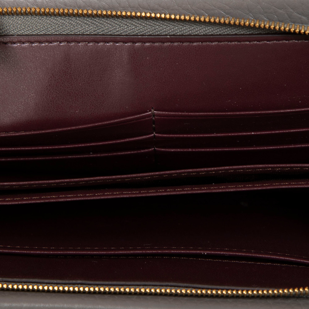 Mulberry Grey Leather Iris Wallet on Chain