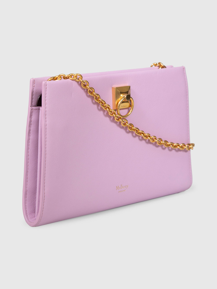 Mulberry Purple Leather Iris Wallet on Chain