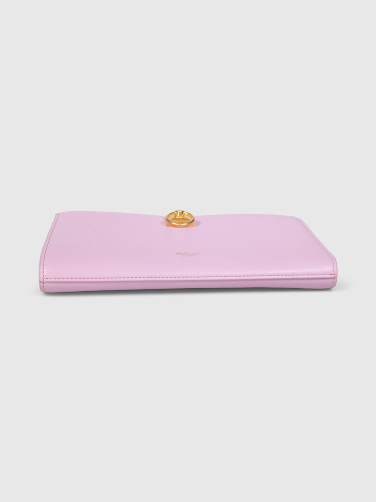 Mulberry Purple Leather Iris Wallet on Chain