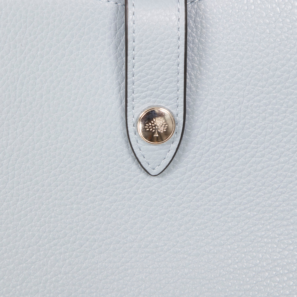 Mulberry Blue Leather Press Stud Tech Pouch