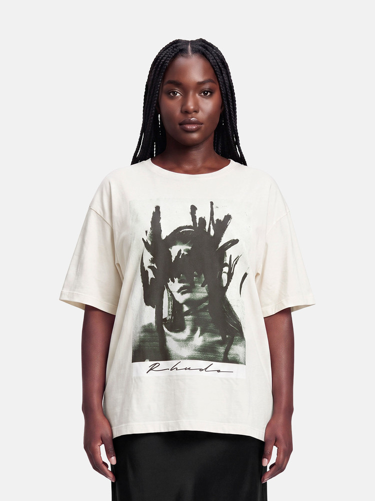 Rhude Ecru Abstract Print T-Shirt