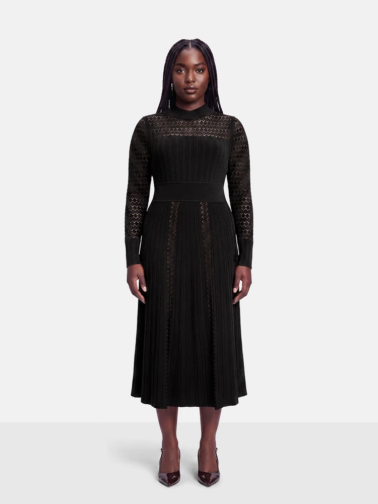 ME+EM Black Long Sleeve Knit Dress