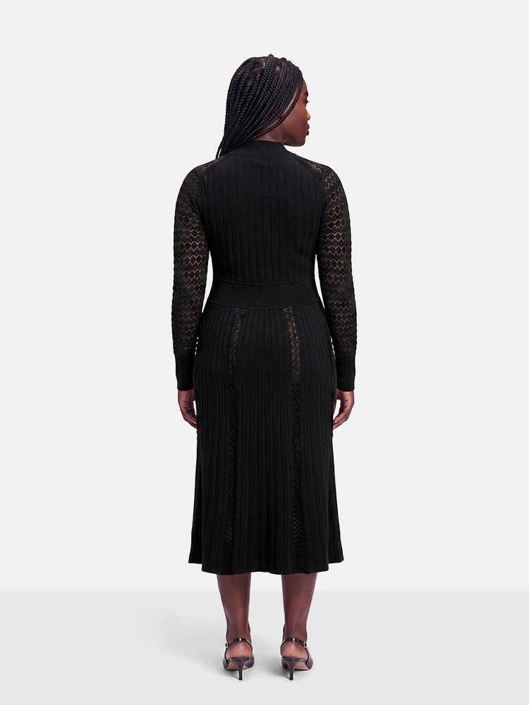 ME+EM Black Long Sleeve Knit Dress