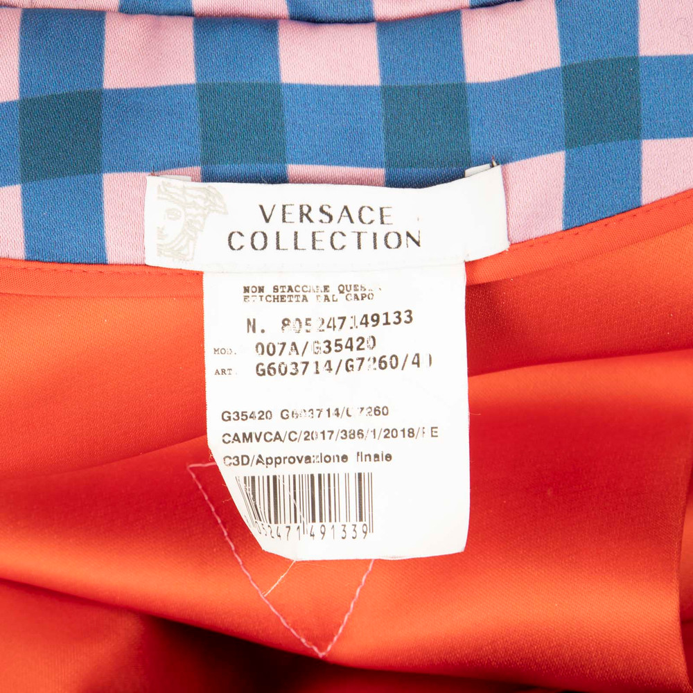 Versace Blue & Pink Check Coat