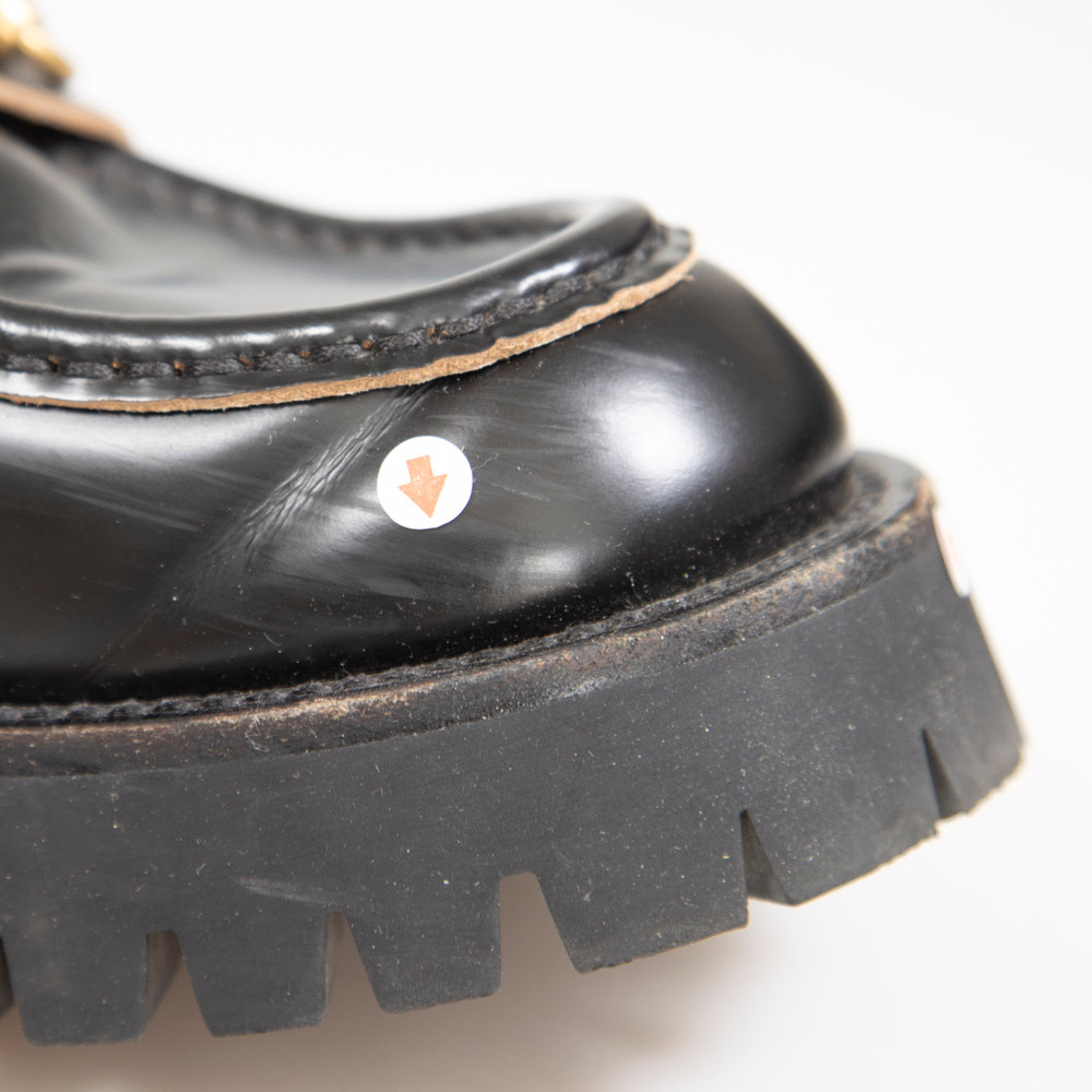Gucci Black Horsebit Leather Chunky Loafers