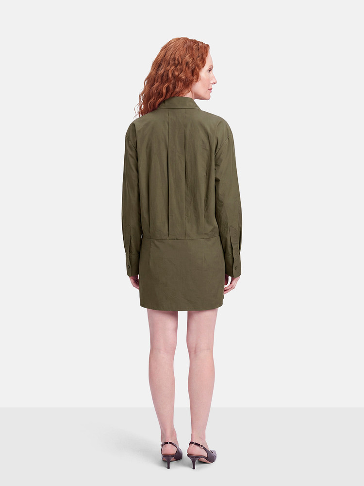 AEXAE Army Green Button Up Shirt Dress