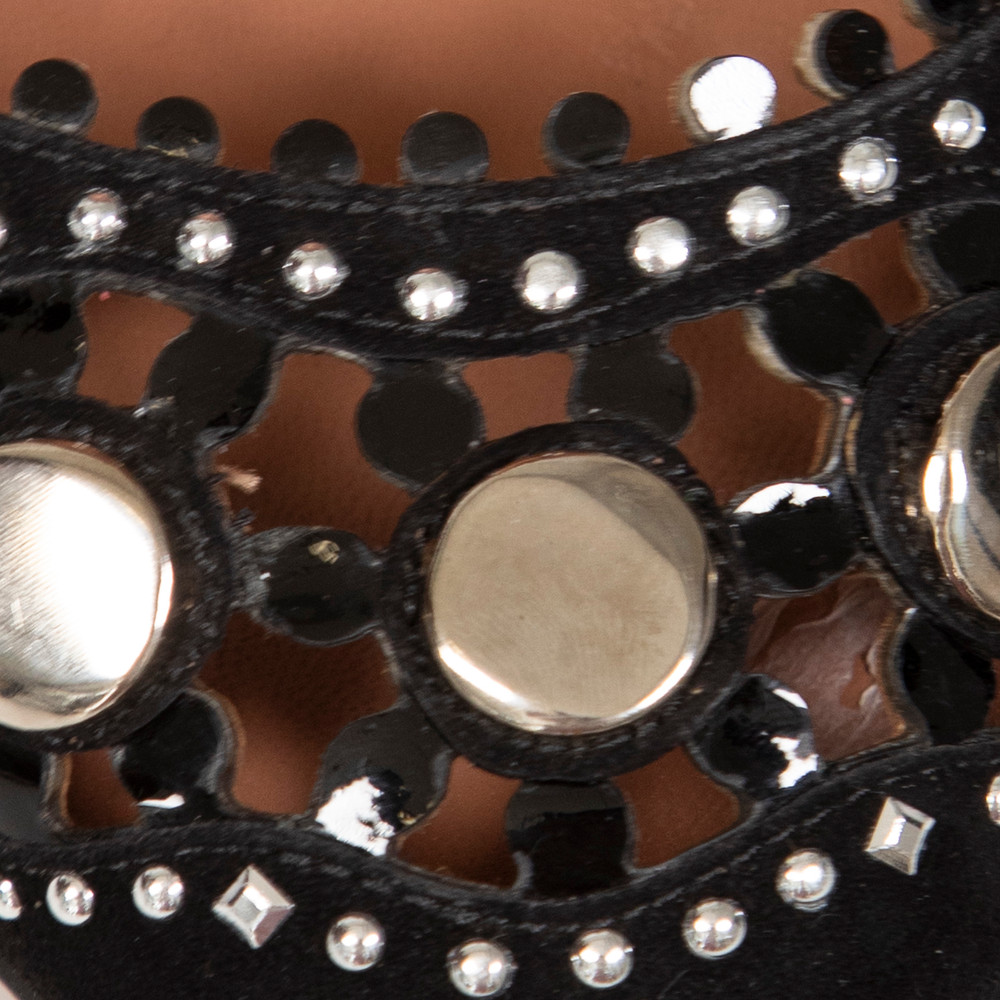 Alaïa Black Suede Embellished Cutout Pumps