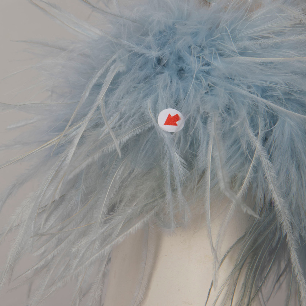 Nadine Merabi Blue Embellished Feather Cuff Jumpsuit