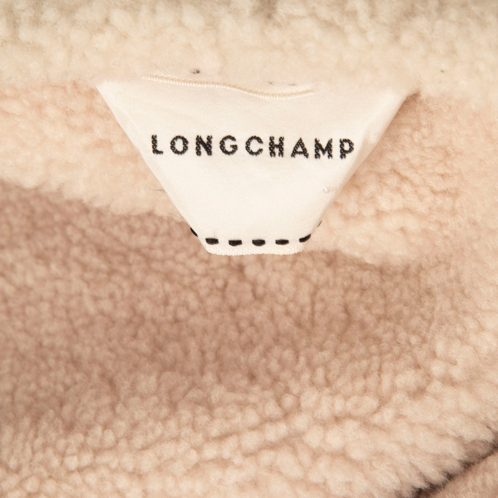 Longchamp Beige Shearling Mid Length Coat