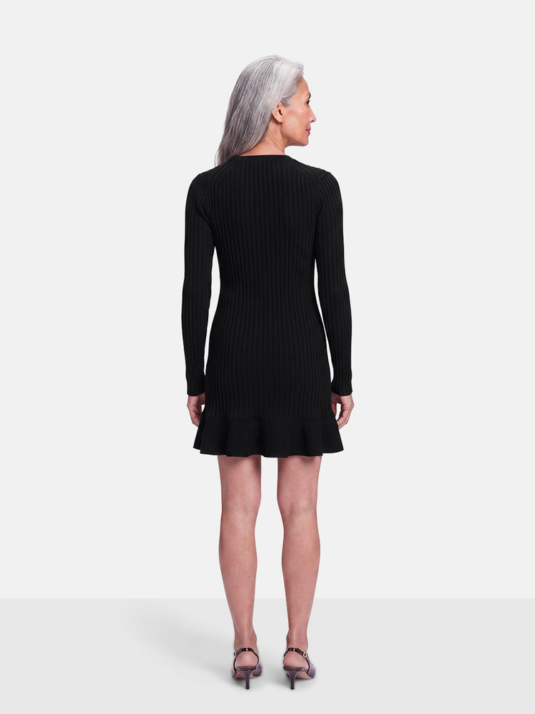 ME+EM Black Ribbed Knit Dress