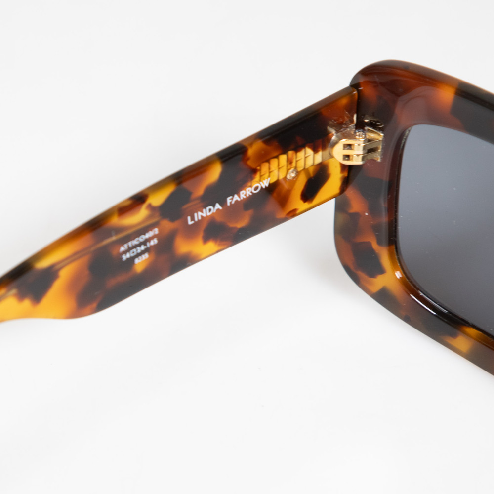 Linda Farrow Tortoiseshell Oversized Jorja Sunglasses