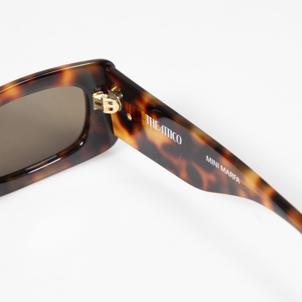 Linda Farrow Tortoiseshell Rectangle Mini Marfa Sunglasses