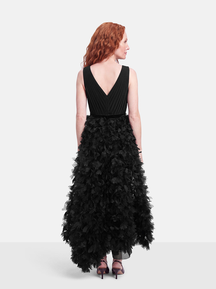 Marchesa Notte Black Embellished Maxi Gown