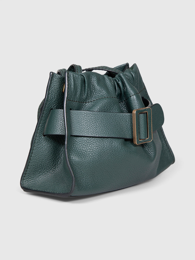 Boyy Green Square Scrunchy Soft Bag
