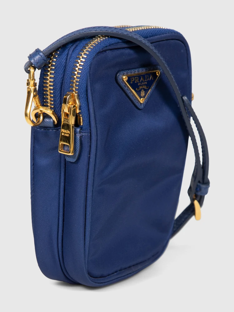 Prada Navy Nylon Phone Bag