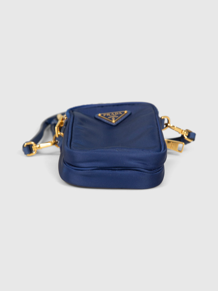 Prada Navy Nylon Phone Bag