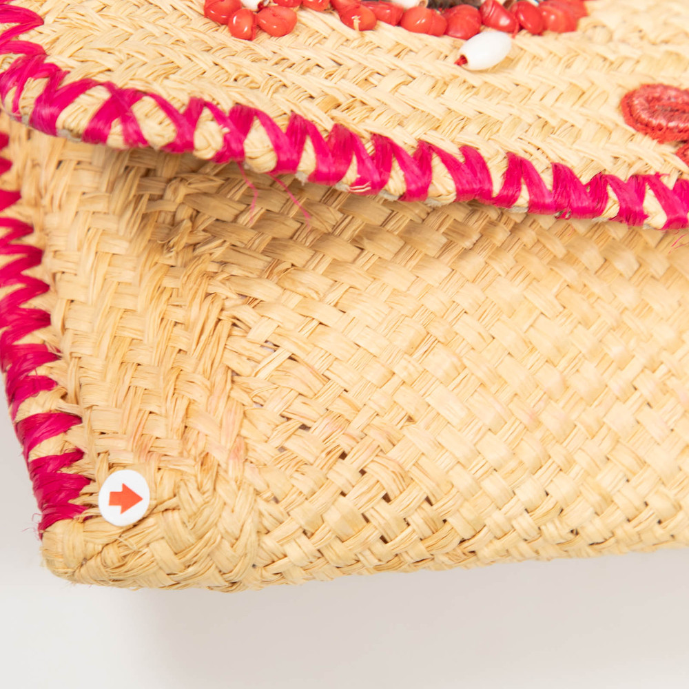 Anya Hindmarch Beige Beaded Anchor Clutch