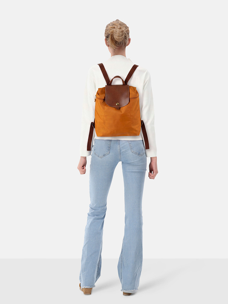 Longchamp Orange Le Pliage Backpack