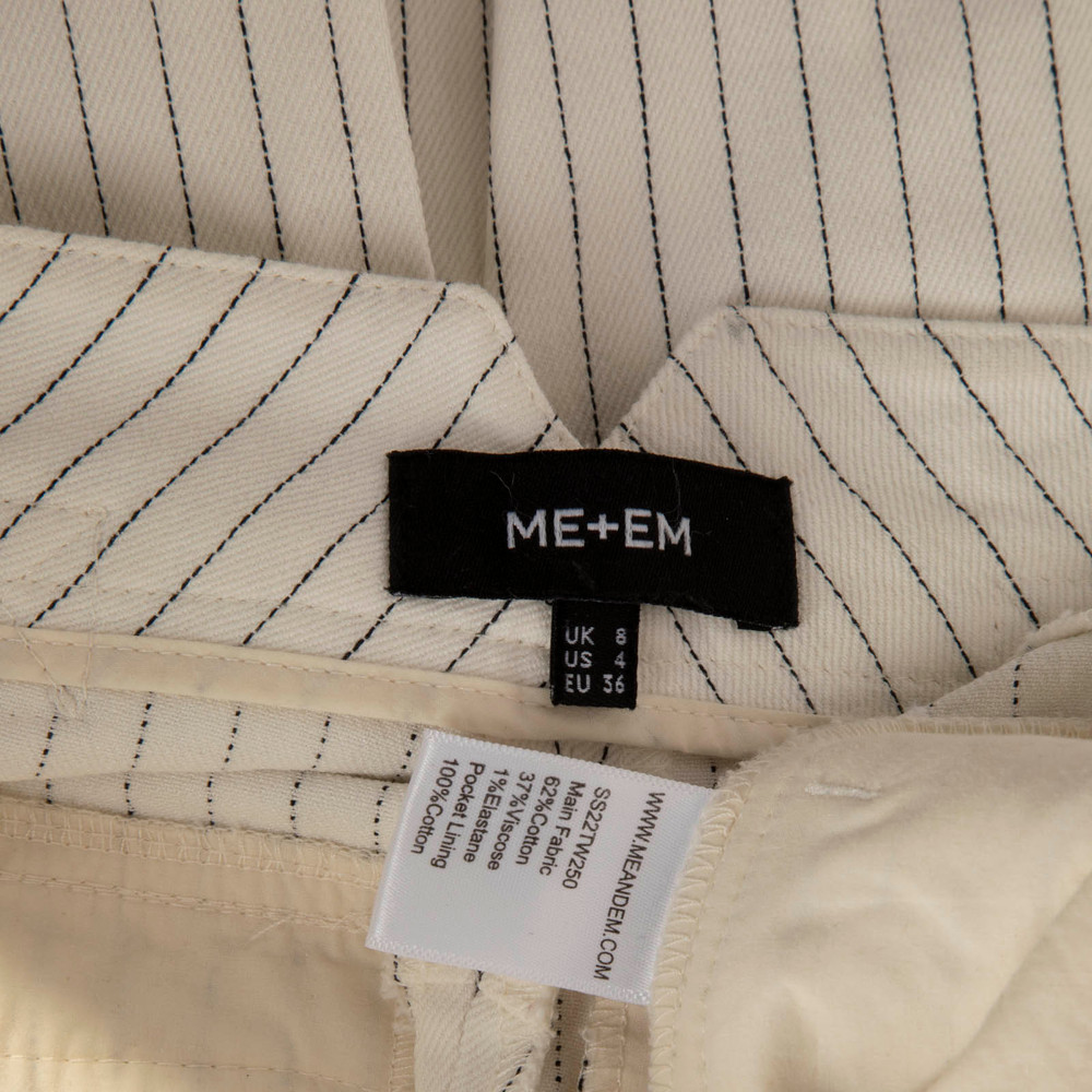 ME+EM White Pinstripe Tapered Jeans