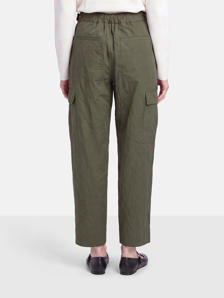 ME+EM Green Elasticated Cargo Trousers
