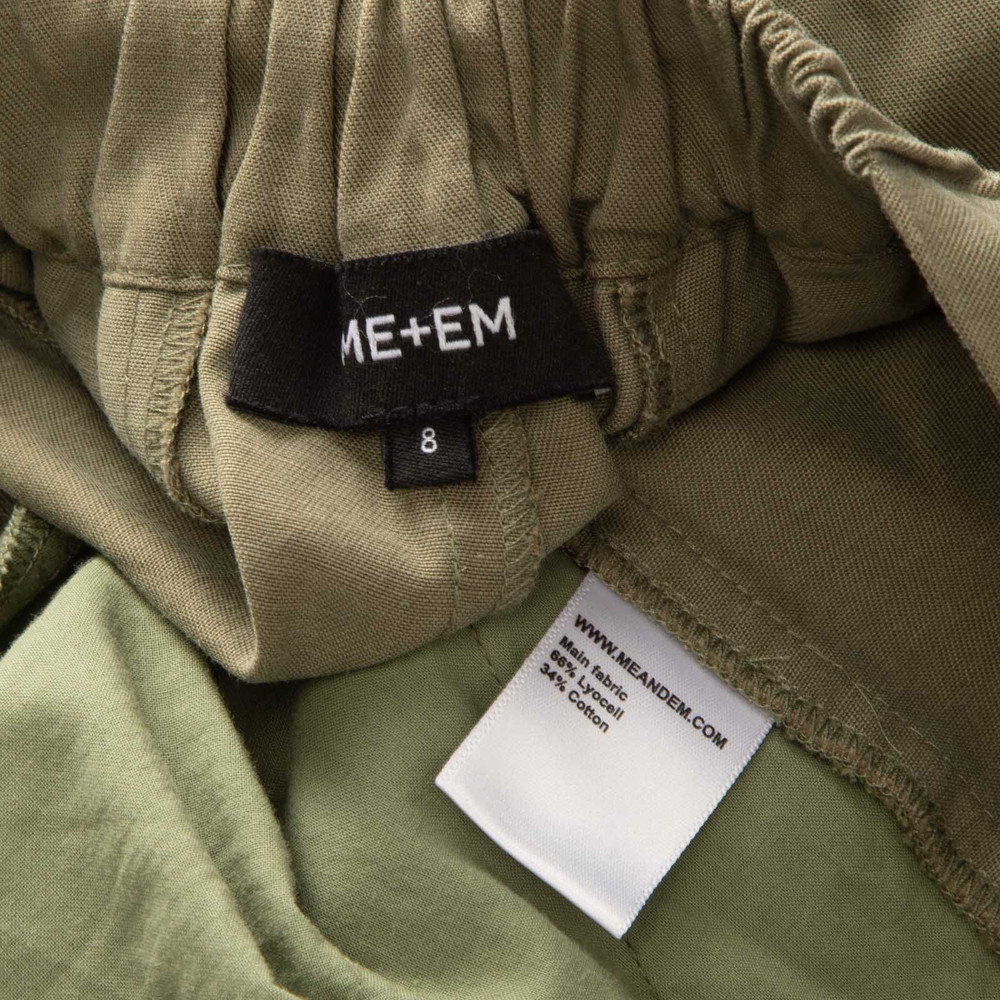 ME+EM Green Elasticated Cargo Trousers